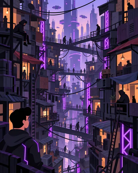 The slums concept study: Stacked homes bridges