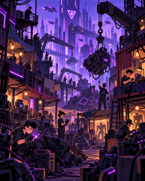 The slums concept study: Scrapyard workshop