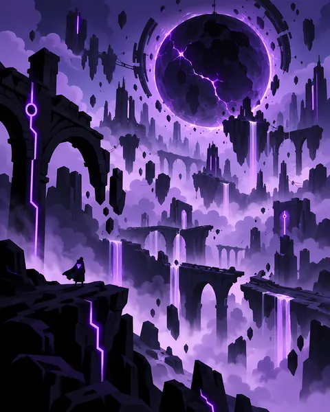 The Outer Nether concept study: Cliff arch cracked moon