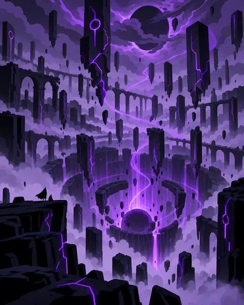 The Outer Nether concept study: Ring abyss purple fall