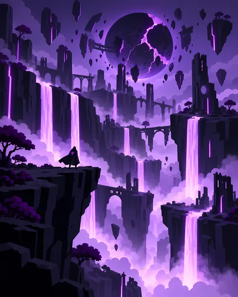 The Outer Nether concept study: Waterfall terraces cliff figure