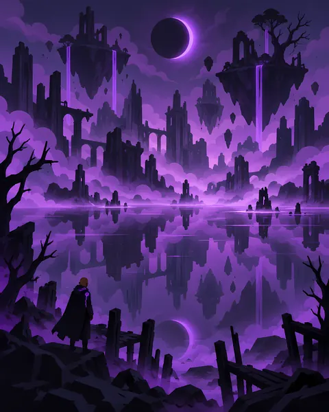 The Outer Nether concept study: Dead lake tree dark moon